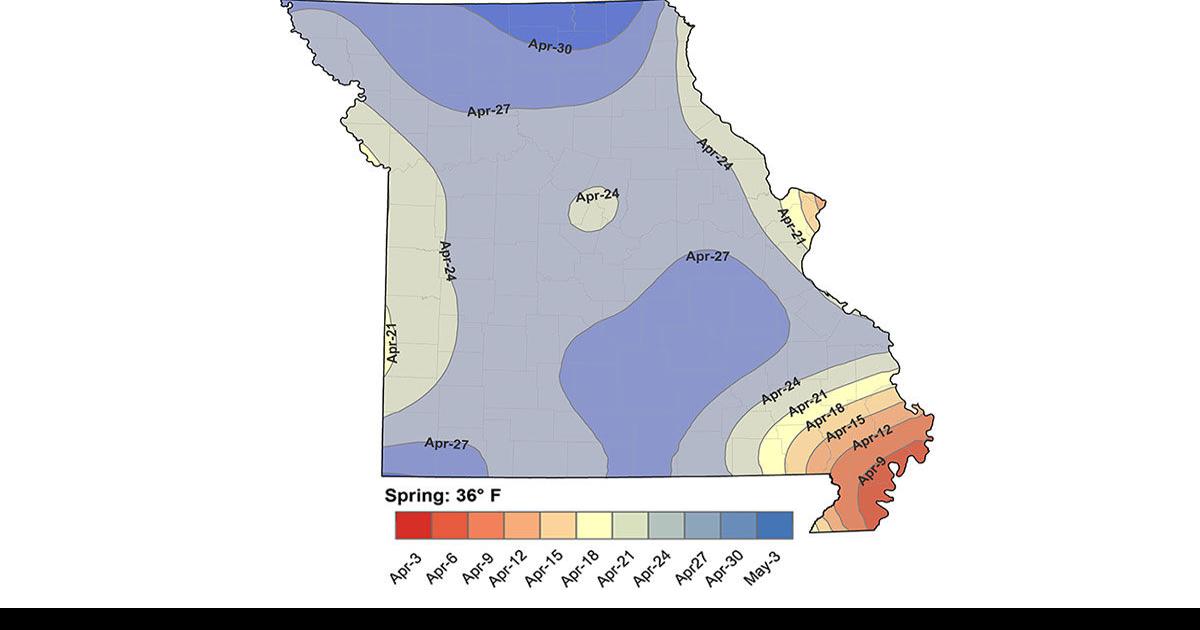 MU Extension guide lists first, last frost dates by region