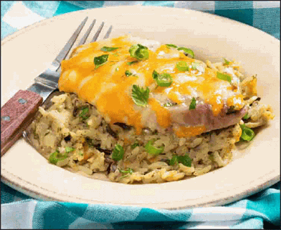 Pork Chop and Mushroom Wild Rice Casserole