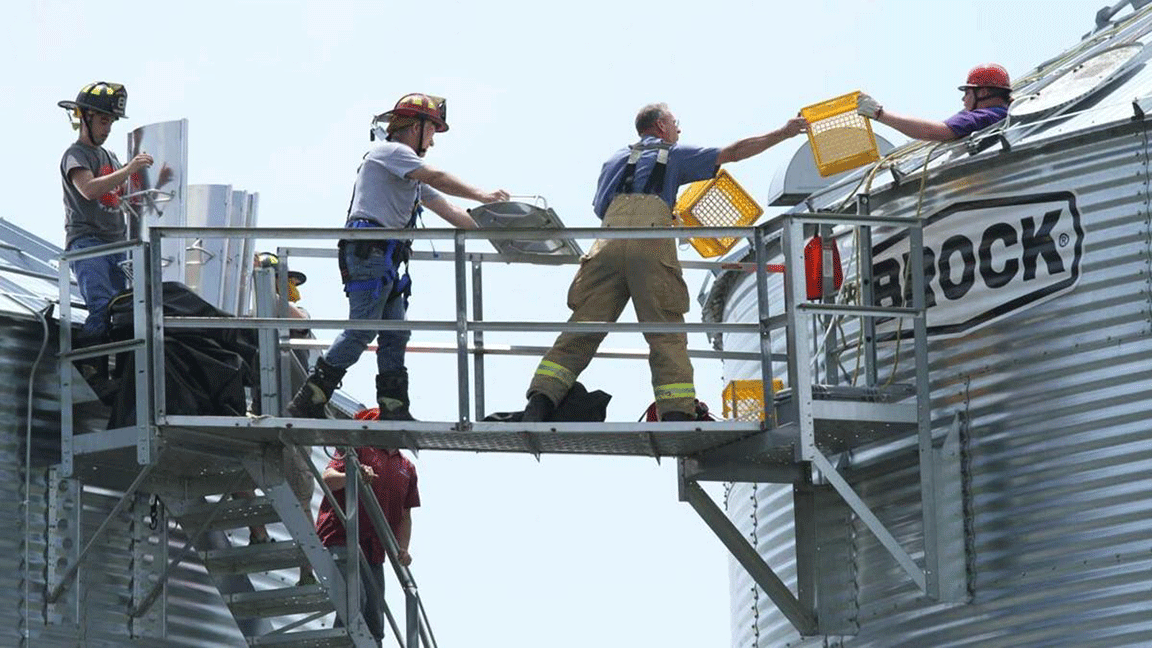 firefighters and grain bin rescue