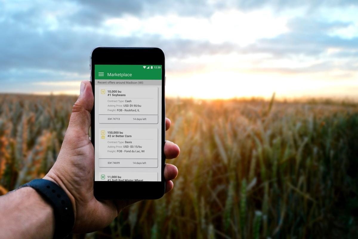 FarmLead grain marketing deal on cell phone
