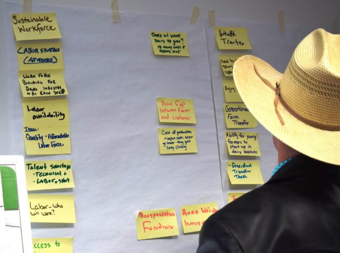 Issues listed on board at Dairy Task Force 2.0 meeting