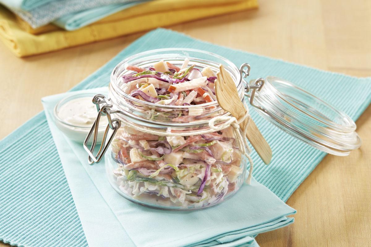 Apple Coleslaw with Lemon Ginger Yogurt Dressing