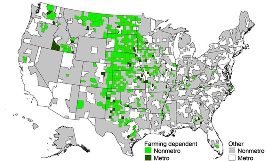 Figure 1. Farming-dependent counties