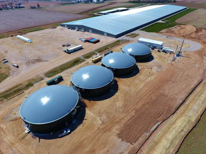 Digesters and dairy barn at Kinnard Farms