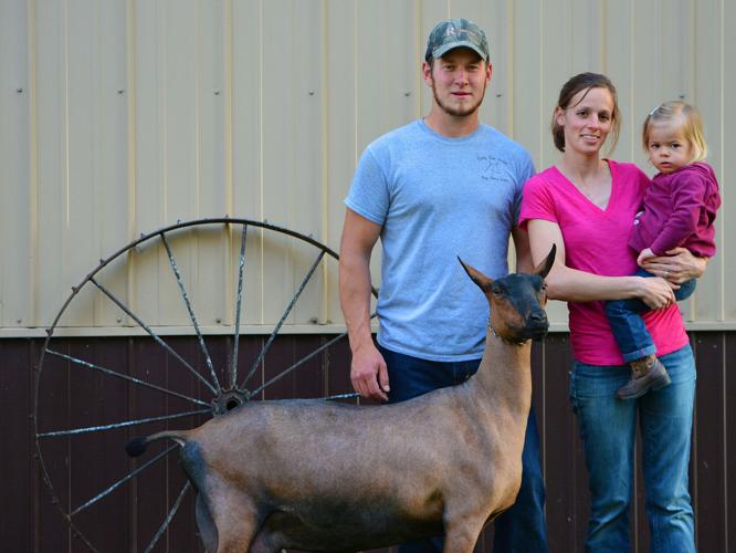 Family with goat