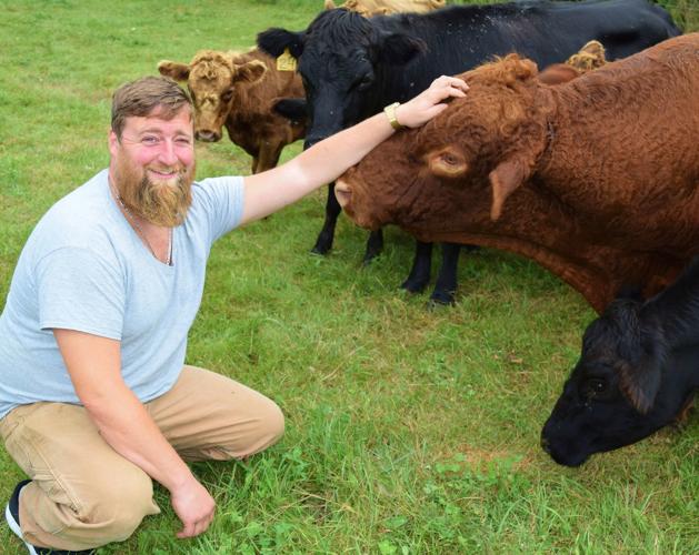 Rick Scully with "Jupiter" the Dexter bull