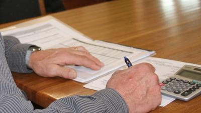 Filling out paperwork