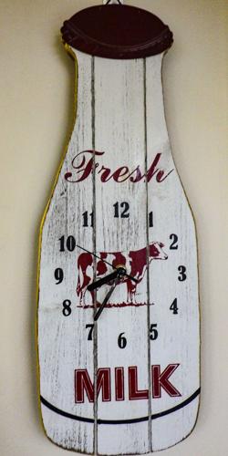Milk-bottle clock