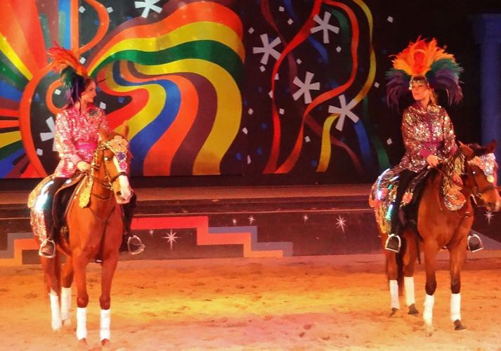 Horses dance with color