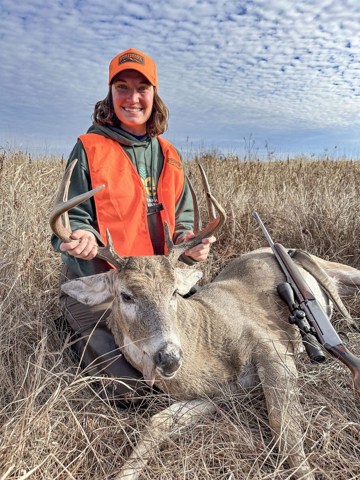 Selina Walters with deer