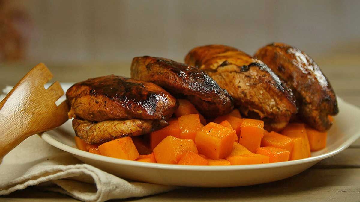 Sriracha-Glazed Chicken with Paprika Butternut Squash