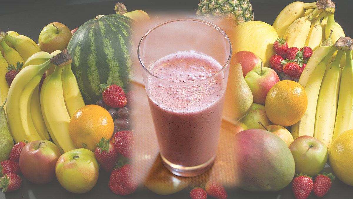 Smoothie with fruit background