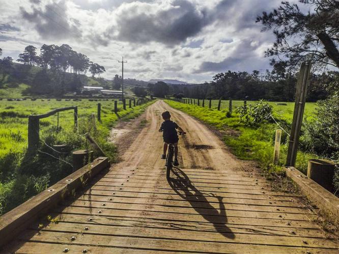 Boy on bridge
