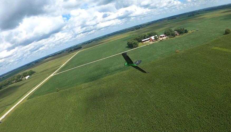 Sentera’s PHX airplane quickly scouts a cornfield
