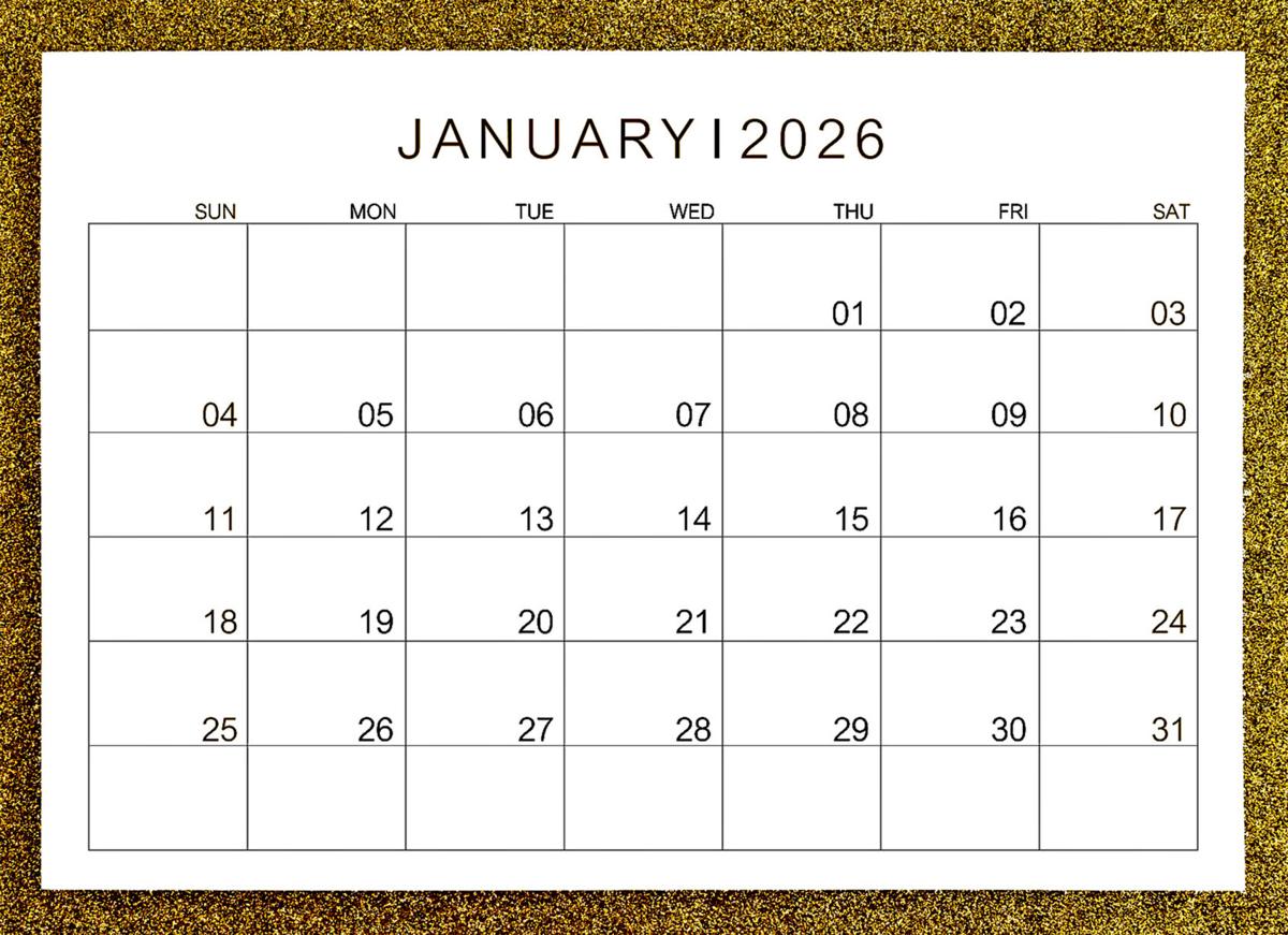 January 2026 calendar