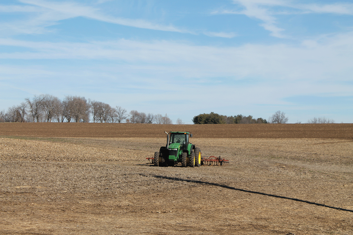 tractor in field tillage