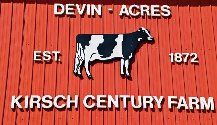 Devin-Acres Kirsch Century Farm sign on barn