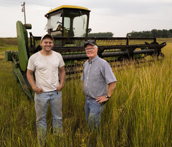 Lucas and Carmen Fernholz in Kernza field