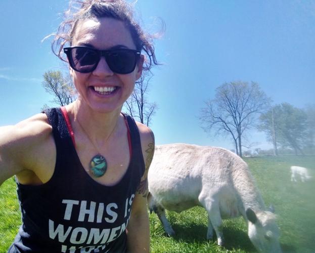 Rachel Bouressa on first day of grazing 2020