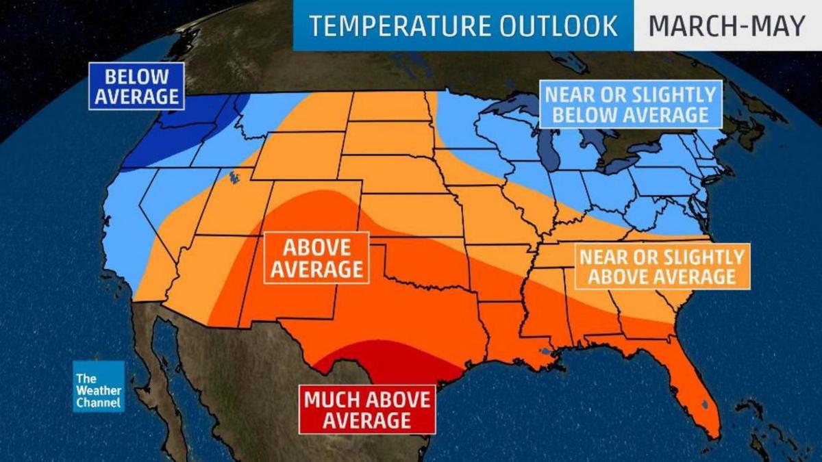 Temperature outlook March-May 2018