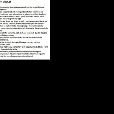 Poultry biosecurity