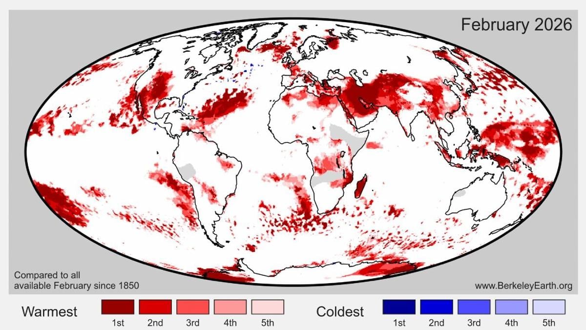 Warmest areas