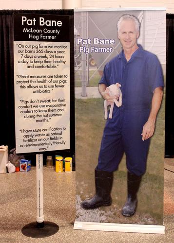 Pat Bane, posed for a full- life size poster