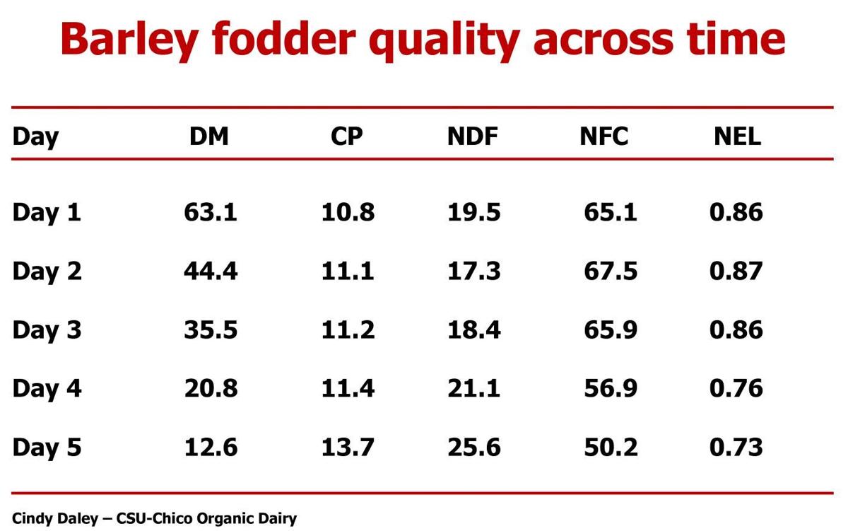 Barley fodder quality across time