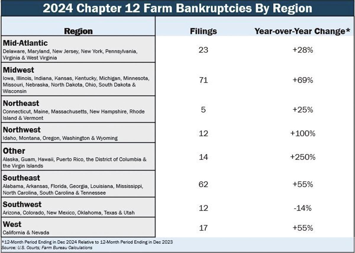 Bankruptcies detailed