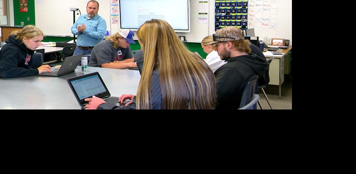 Students in precision ag classroom