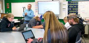 Students in precision ag classroom