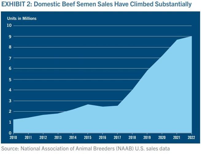 EXHIBIT 2: Domestic Beef Semen Sales Have Climbed Substantially