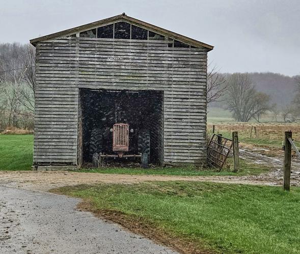 Shed with tractor