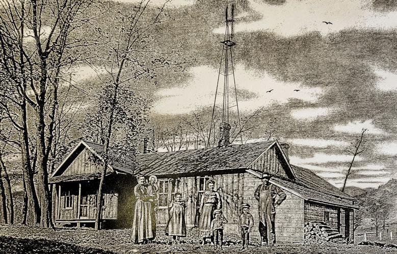 Frederick and Catherine Chapman on farm