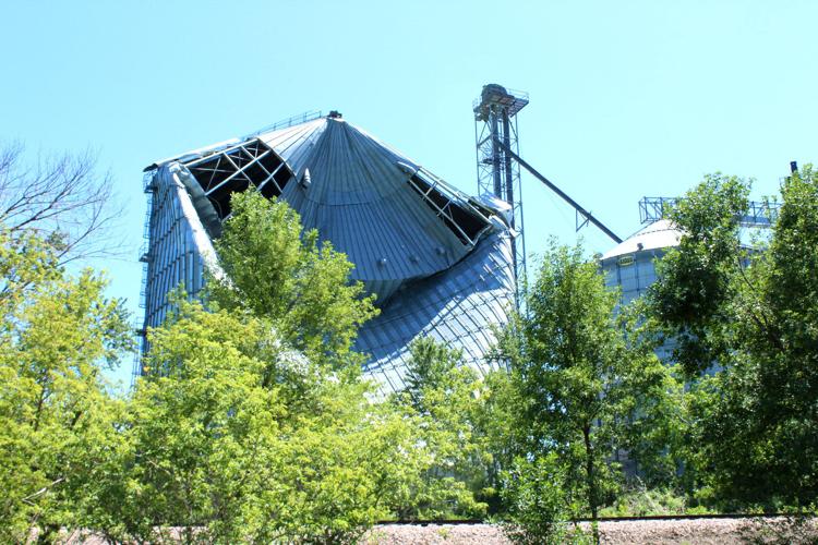 Damaged grain bin