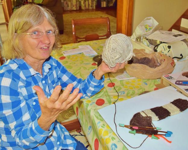 Barbara Stinson with yarn
