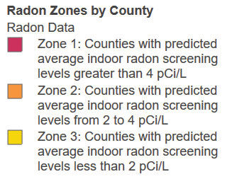 Radon map legend
