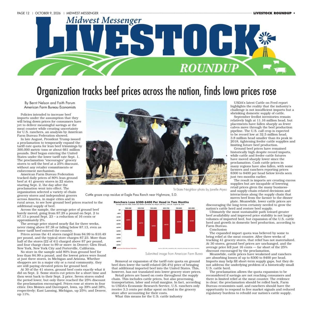 Livestock Roundup 10-09-26
