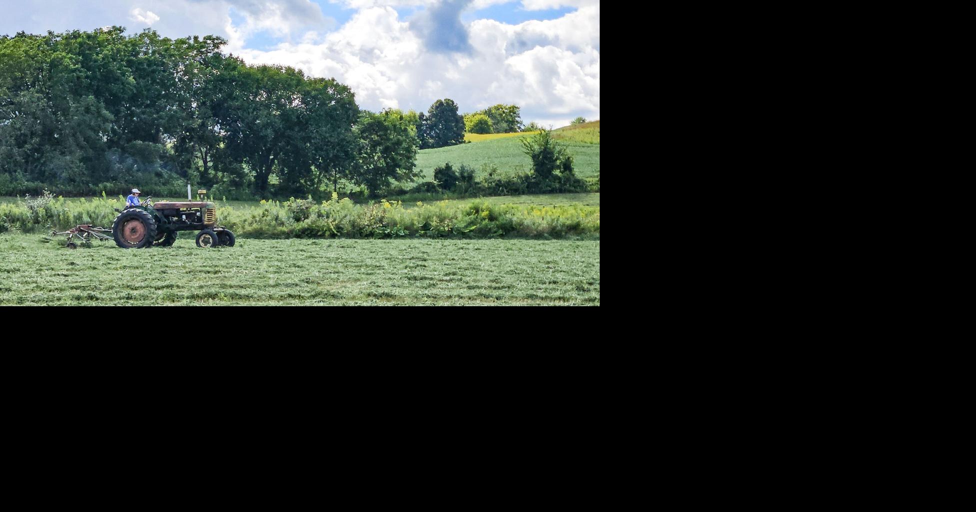LeeAnne Bulman/For AgriView A break in the rain and smoke haze allowed this farmer near Mondovi to rake and bale his hay.