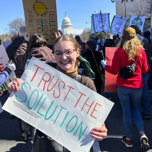 Claudia Lenz at Farmers for Climate Action Rally