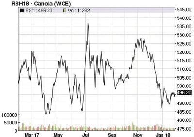 Canola markets show little movement in price