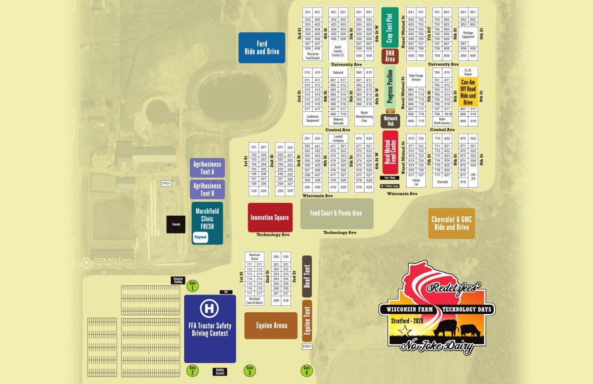 2026 Wisconsin Farm Technology Days grounds map