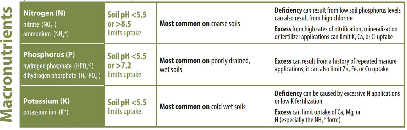 UNDERSTANDING FACTORS AFFECTING NUTRIENT AVAILABILITY CHART 1/3
