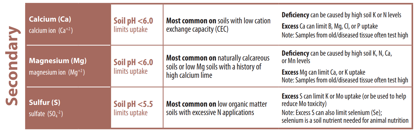 UNDERSTANDING FACTORS AFFECTING NUTRIENT AVAILABILITY CHART 2/3