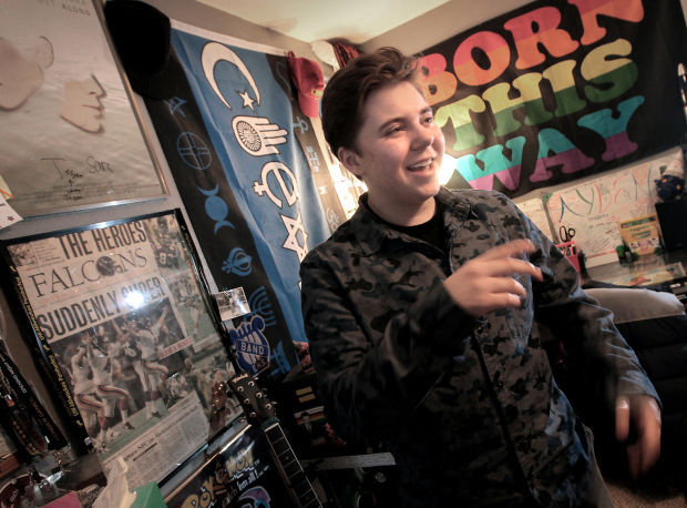 Ayden Prehara in his bedroom