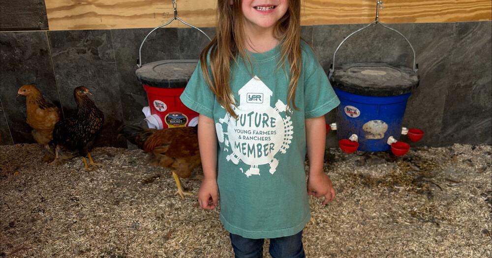 Lainey in her Young Farmers and Ranchers t-shirt