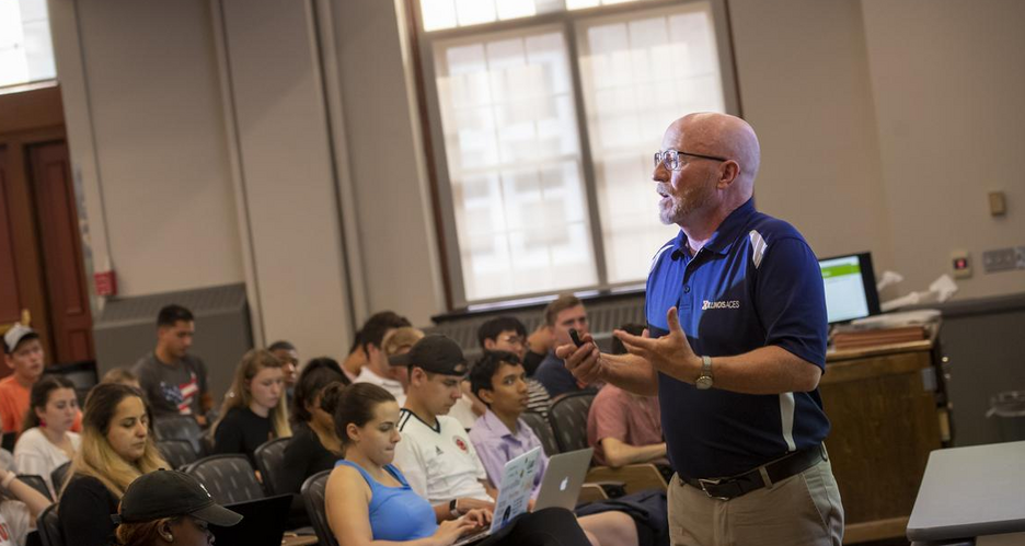 Paul Stoddard in classroom