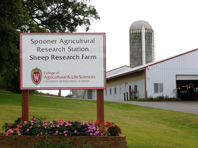 Sign in front of sheep barn