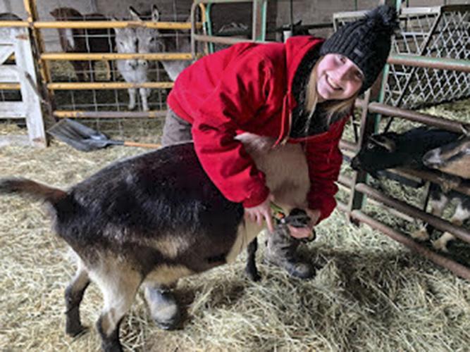 Morgan Baerwolf and goat