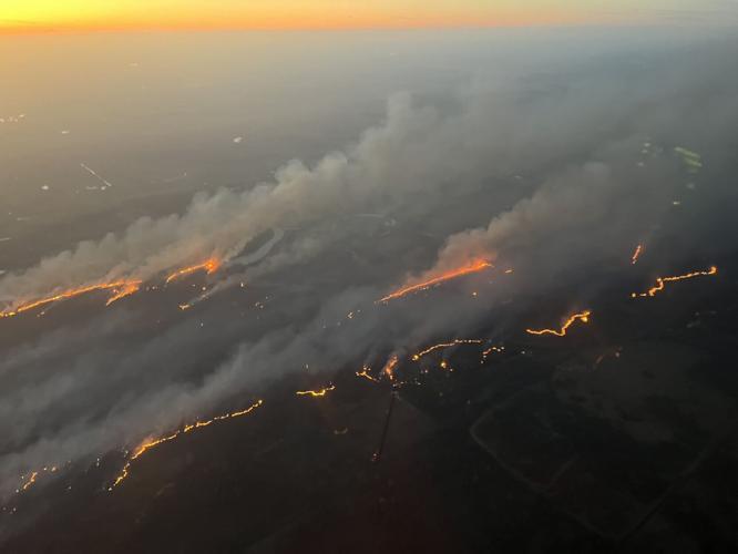 Aerial photo of fire